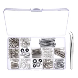 Hanger 255pcs Edelstahl Reparaturwerkzeuge Tuner E -Gitarrenschraubenkit für Brückenabfassungsbandknöpfe 9 Typen Ersatzteile