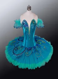La Esmeralda Variation Professional Stage Costume Tutu Dark Green Sleeping Beauty Ballet Comeptiton dress pancake tutu child3244901