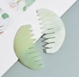 Nature Jade Comb Massage Spa Therapy Therapy Therapy on Gua Sha Board Scal Prover Brushes7941398