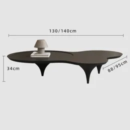 Mesa de café de metal moderna para mesa da sala de estar Slate Slate Minimalist Creative Design Side Table para varanda e hotel