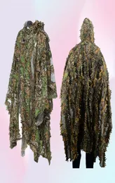 Camo 3D Leaf Cloak Yowie Ghillie Breattable Open Poncho Type Camouflage Birdwatching Poncho Suit4858389