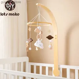 Mobile# Baby Wooden Cloud Wisel Bell Mobile Hanging Rattles Toy wieszak łóżeczko mobilne łóżko drewniane uchwyt zabawek ramię ramię