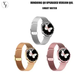 Relógios relógios inteligentes Rundoing Q8 versão atualizada Q8L Touch Screen Smartwatch para Women Fashion Fitness Rastreador de frequência cardíaca Monitor