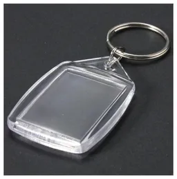 50 Pcs Clear Acrylic Plastic Blank Keyrings Insert Passport Po Keychain Keyfobs Keychian Key Chain Ring8968053