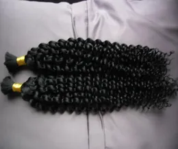 Mongolian Afro Kinky Curly Nenhum cabelo humano a granel humano para trançar 100g de cabelo mongol curly de 100g de cabelos em massa 1pcs Braiding Human Bulk4797578
