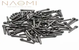 Naomi 100pcs Acoustic Guitar Pins Akcesoria akustyczne Pinki mostu gitarowego Black Guitar Parts Accessories New2041222