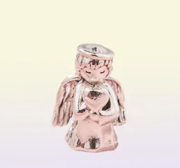 Новый ангел любви Charm 925 Серебряная серебряная серебряная эмалевая бисера подгонки Стиль шармс браслеты ожерелье DIY для женщин Рождественский подарок 8721829