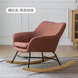 Modern nordisk stol vardagsrum sammet gungande trä designer lyx lounger stol individuella Sillas plegables möbler mq50kt