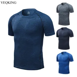 T-shirts Veqking grande szie l4xl Homens secos rápidos que executam camisetas curtas Sport Sport Tshirts Breathsable Fitness Gym camisetas camisetas