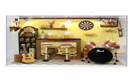 Scatola di sala da musica in legno Miniatura fatta a mano Assemblare la casa bambola in miniatura Bambola da bambola per boia di compleanno Valentine Gifts Green039s B8175477