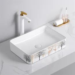 Nordic Tabletop Basin Ceramic Wash Basin Modern and Minimalist Hotel Bathroom Washbasin Household Balcony Pot Sink Art Basin