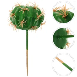 Dekorativa blommor simuleringspotten konstgjorda tropiska växter små ornament faux kaktus krukut