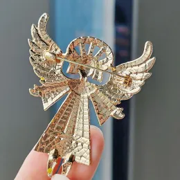 Creative Retro Alloy Painted Angel Girl Wing Brooches for Women Unisex Colorful Girls Brooch Pins Badge Retro Suit Accessories