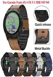 22 26 mm QuickFit Watch Pasek dla Garmin Fenix ​​6 6x Pro 5x 5 Plus 3HR 935 945 S60 Oryginalny skórzany zespół silikonowy zegarek H095654270