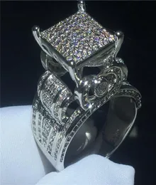 Majestic Sensation Ring 925 Sterling Silver Pave Impostazione Diamond CZ Impegno per matrimoni Anelli per donne per uomini gioielli 7190108