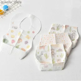 Bibs Burp Cloths 10 PCS Baby Disposable Bibs For Meals Baby Saliva Towels Childrens Waterproof Feeding Bib Pockets Portable Y240412