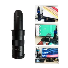 180X Lente de microscópio de vídeo 0,7x - 4,5x Lente de zoom ajustável 0,5x Lente adaptadora de montagem C para câmera de reparo móvel solda