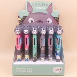 Pens 30 PC/LOT KAWAII TOTORO 6 RENK BAŞKA BOTAK PAZI Sevimli Ball Pens Ofis Yazma Malzemeleri Kırtasiye Hediyesi