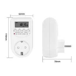 Digital Timer Switch Electronic 12/24 ore Weekly Programmable Timing Socket Eu UK US US Plug Outlet Kitchen Controllo del tempo