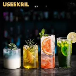 Copos de vinho estilo de vidro de estilo japonês e fundo fino de copo colin cocktail longa hypo whisky café reto