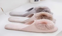 Women House Slippers 2020 Slides Memory Slip-On Comfort Tassel Pom-Pom Home Shoes Wedding Bedroom Non-Slip Indoor X09259218465