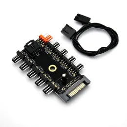 Fan Hub 1 To 8 3Pin Pwm Sata Molex Splitter PC Mining Cable 12V Power Suppply Cooler Cooling Speed Controller 4PIN/SATA Adapter