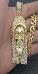 Naszyjniki wisiorek Hip Hop Rapper Bling Out Big Jezus Piece Pendants Gold Kolor 316L Biżuteria ze stali nierdzewnej bez łańcucha 2878563
