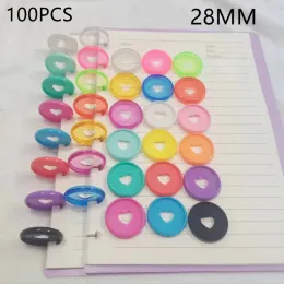 Spines 100PCS28MM transparent jelly color plastic binding ring mushroom hole looseleaf notebook binding CD binding