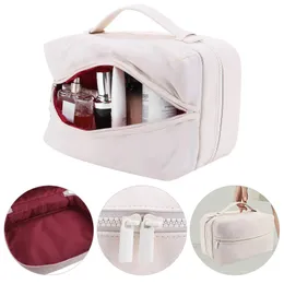 PU Leather Cosmetic Bag Large Capacity Fluffy Portable Women Makeup Case Zipper Clre Waterproof Toiletry Organizer StorageBag 240329