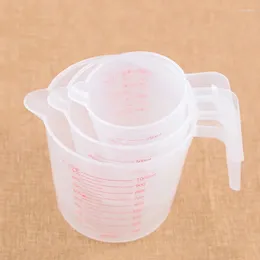 Baking Tools 3PCS Plastic Measuring Cup 250/500/1000ml Clear Scale Show Transparent Mug Handle Pour Spout 3sizes Device