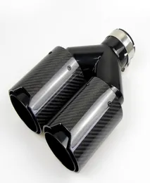 Dubbel kolfiberavgasrör svart rostfritt stål Universal End ljuddämpare för BMW4151400