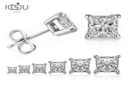 Nxy Earrings iogeupendientes de plata ley 925 para mujer aretes circonita cuadrada 4 garras Joyera diamante nupcial selecso 1578354736