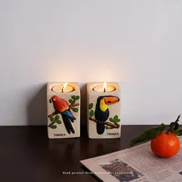 Candele per candele dipinte a mano pappagallo toucan pattern ceramico ornamenti ornamenti in stile americano decorazione di cera