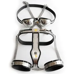 3pcs/set femmina cinghia femmina in acciaio in acciaio in acciaio reggisello di reggiseno dispositivo sesso erotico per le donne bondage slave fetish 04243478686