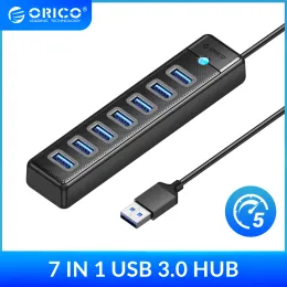 Hubs ORICO USB3.0 Hub 7 Port Split Split Speced Notebook -Erweiterung für Computer -Laptop -Zubehör