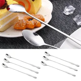 Bolas de café 6pcs 26 cm de comprimento Longo Sparo de chá gelado Aço inoxidável Coquetel de aço mexendo a mesa de mesa de mesa ao ar livre local