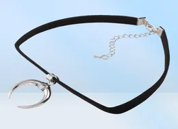 Phyanic Black Goth Choker Halskette Velvet Gothic Chocker handgefertigte Mondhälfte Halskette für Frauen coole Schmuckzubehör6822479