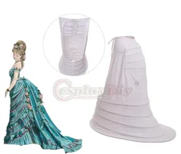 Cosplaydiy vitoriano rococo crinoline pannier bustle back gaiola argol stropticoat feminino vestido medieval vitoriano