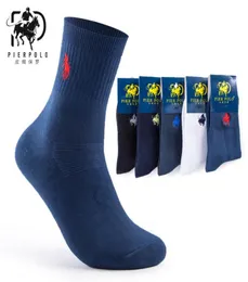 Högkvalitativt mode 5 parskilslag Brand Pier Pier Polo Casual Cotton Socks Business Socks Brodery Men039 Tillverkare Whole4640842