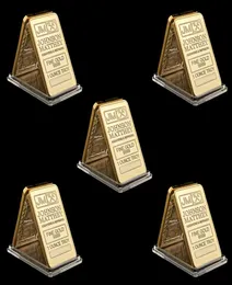 5pcs O Johnson Matthey JM Gold Bullion Craft Souvenir Bar com Número de série a laser2672971