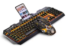 Mechaniczna klawiatura i zestaw myszy przewodowy notebook USB klawiatura gier PC PC Teclado Clavier Gamer Completo Treasiera RGB Delux C8518717