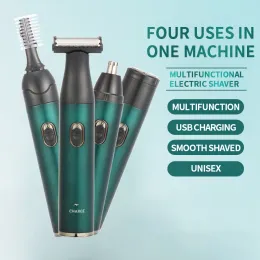 Shavers 전기 면도기 유엔 4in1 다기능 면도기 녹색 전기 면도기 USB 충전 전기 에피 어