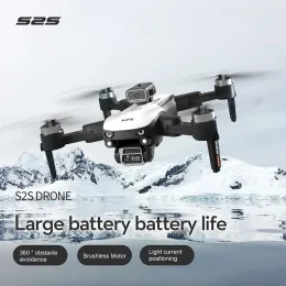 Drones novos S2S Mini Drone Professional 8K HD Evitar obstáculos FPV Fluxo óptico Controle remoto sem escova Quadcopter dobrável