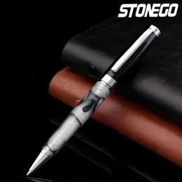 Pennor Stonego Luxury Metal Ball Point Pen, infällbar kulspetspen Pen Rostfritt stål Lackar Roller Ball Pen