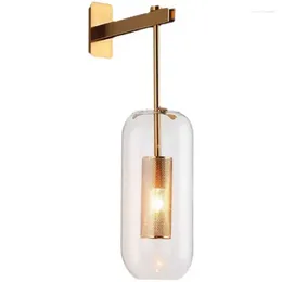 Vägglampor modern glas led spegel ljus sovrum sovrum levande dekor armatur kök veranda inomhus belysning nordisk sconce