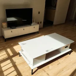 Nordic Cream Style TV Stand 2023 Nowa wysokiej klasy szafka telewizyjna Nowoczesna lekka luksusowa salon biała szafka telewizyjna i stolik do kawy C