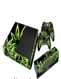 Conjunto completo de adesivos de pele de vinil de folhas verdes Decalques de protetor PVC para Xbox One Console e 2 Controllers3480850