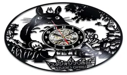 Studio Ghibli Totoro Wall Clocon My Neighbor Totoro Record Clocks Watch Watch Home Watch Decor Prezent Świąteczny dla Y8085688