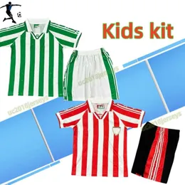 Kids Kit Retro Bilbaos 95 97 Vintage Muniain Roberto Rios Ziganda alkiza Nagore Soccer Detral Kids Football Shirt stirts Finidi Rios Alfonso Denilson Jersey