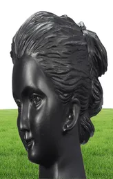 Boutique Counter Black Resin Lady Figure Mannequin Display Bust Stand Jewelry Rack for Necklace Pendant Earrings 3607196